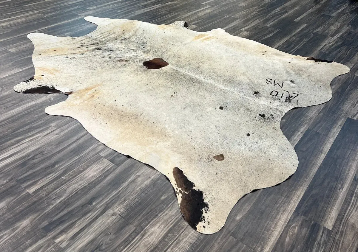 Rustic Charcoal-Tinged Cowhide Rug XL