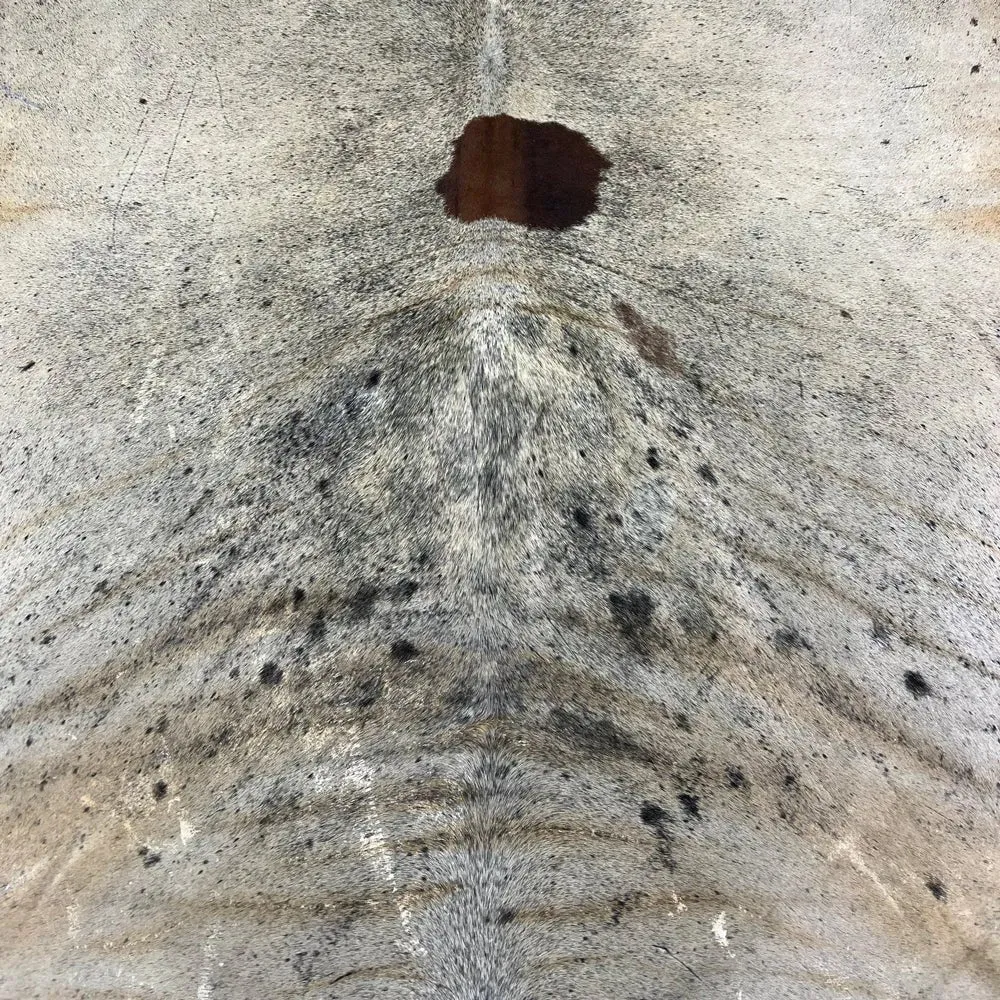 Rustic Charcoal-Tinged Cowhide Rug XL