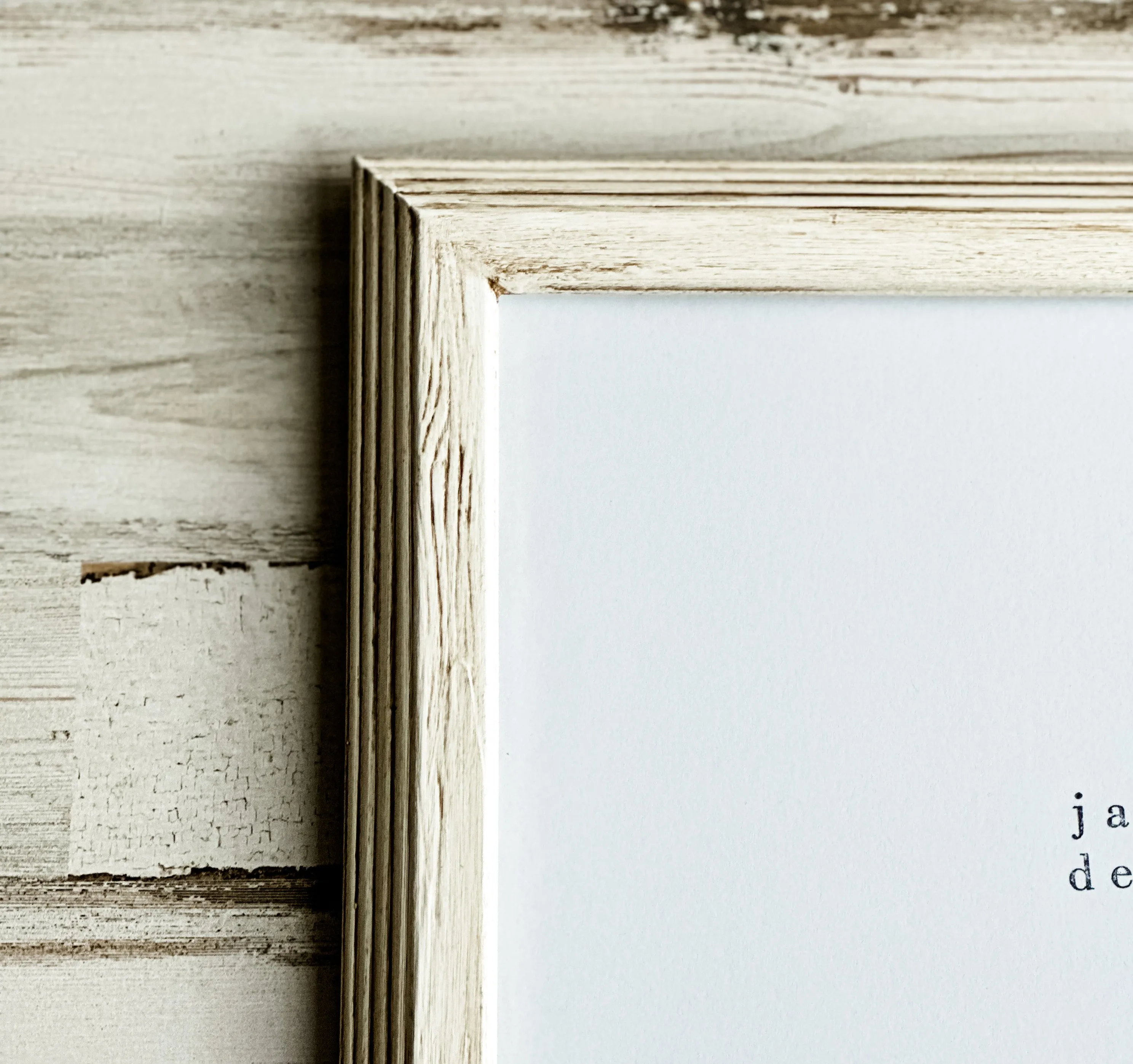 Rustic farmhouse ivory wood picture frame