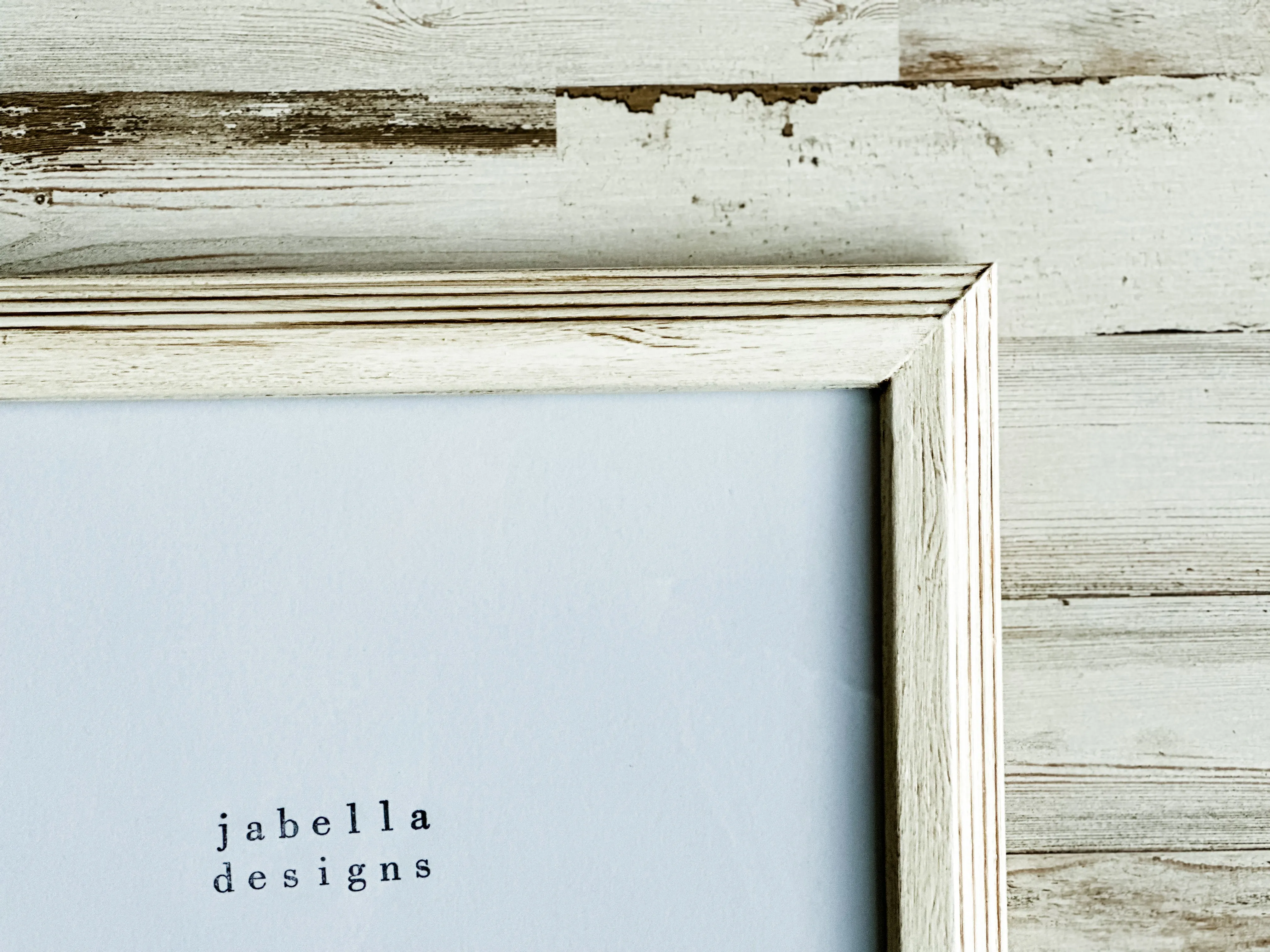 Rustic farmhouse ivory wood picture frame
