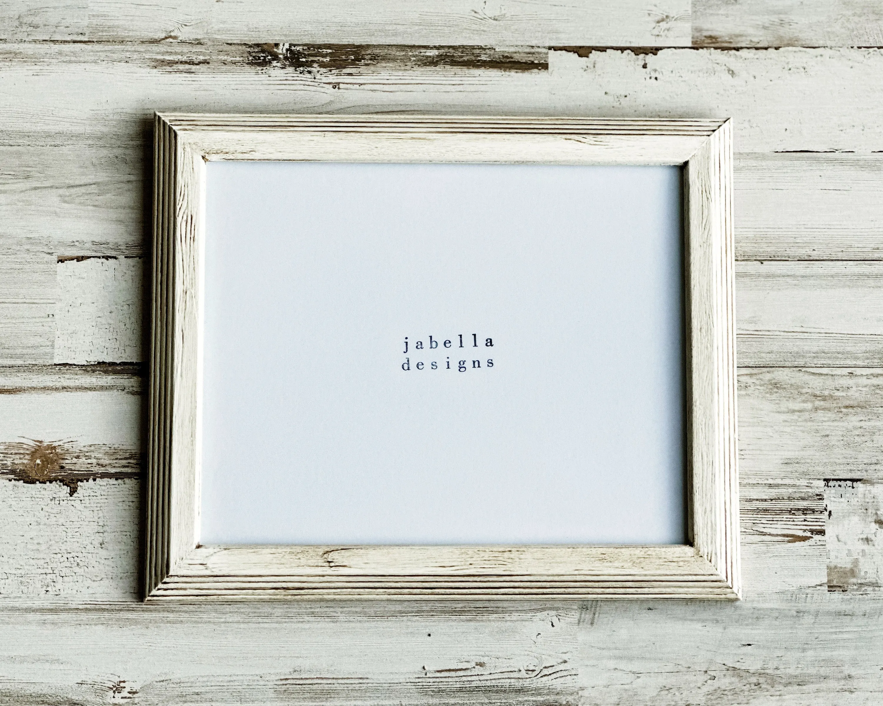 Rustic farmhouse ivory wood picture frame