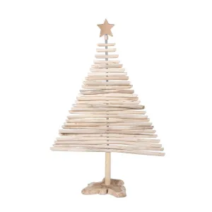 Rustic Teak Wood Christmas Tree, 60 in.