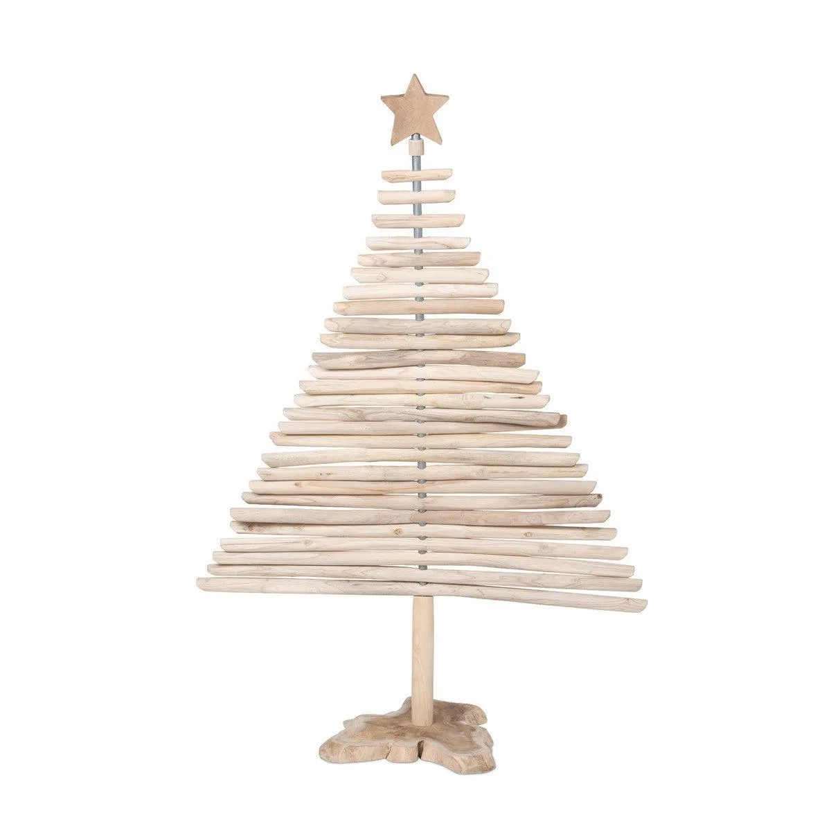 Rustic Teak Wood Christmas Tree, 60 in.