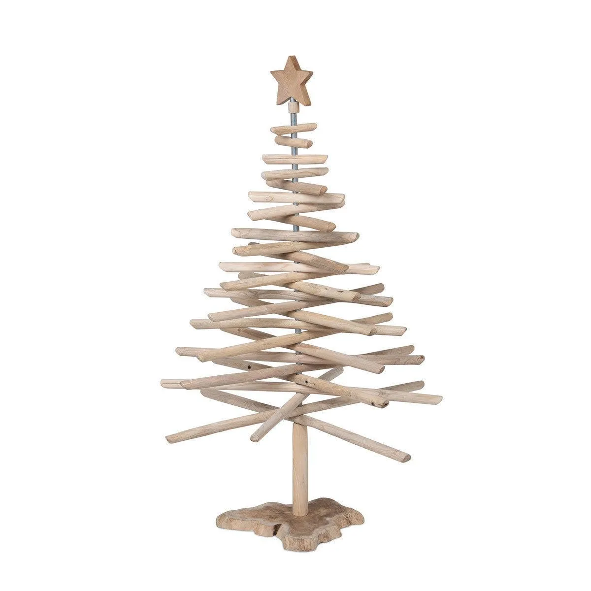 Rustic Teak Wood Christmas Tree, 60 in.