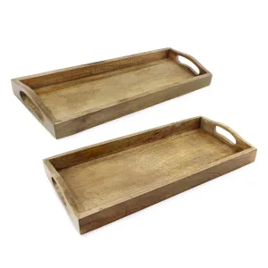 Rustic Wood Serving Trays (Set of 2)