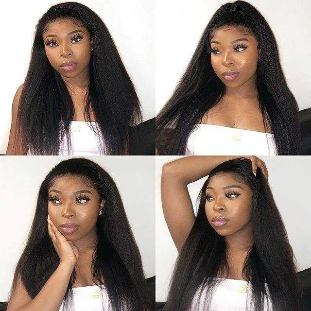 Sdamey Kinky Straight 13x4/13x6 Transparent Lace Wigs Brazilian Lace Front Wigs