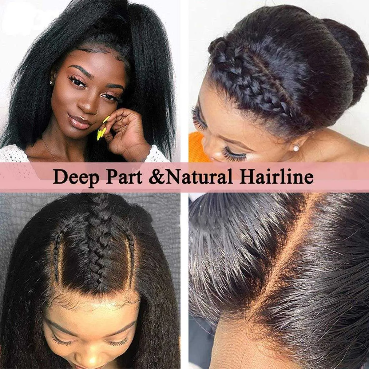 Sdamey Kinky Straight 13x4/13x6 Transparent Lace Wigs Brazilian Lace Front Wigs
