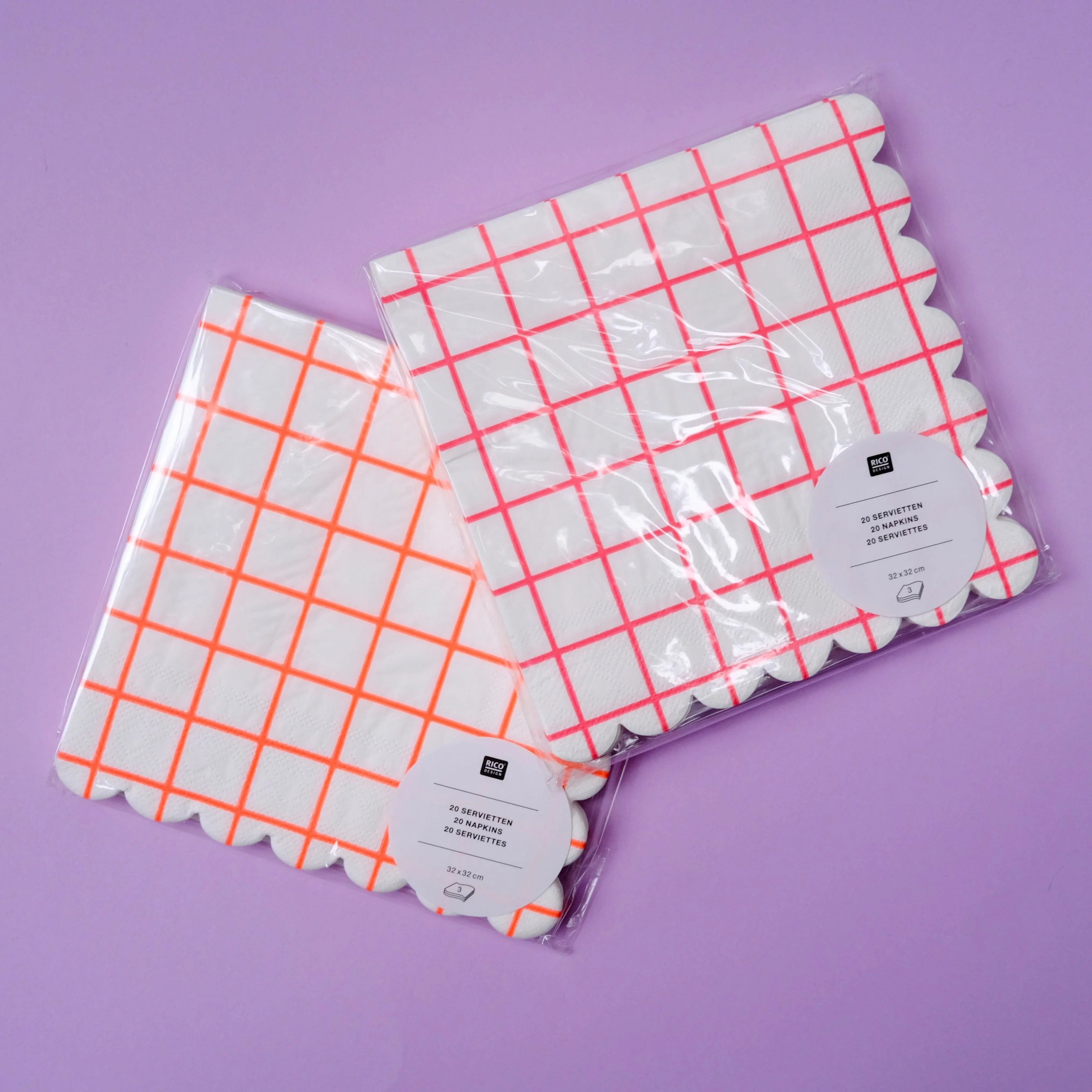 Servietten Grid "Neon Pink"