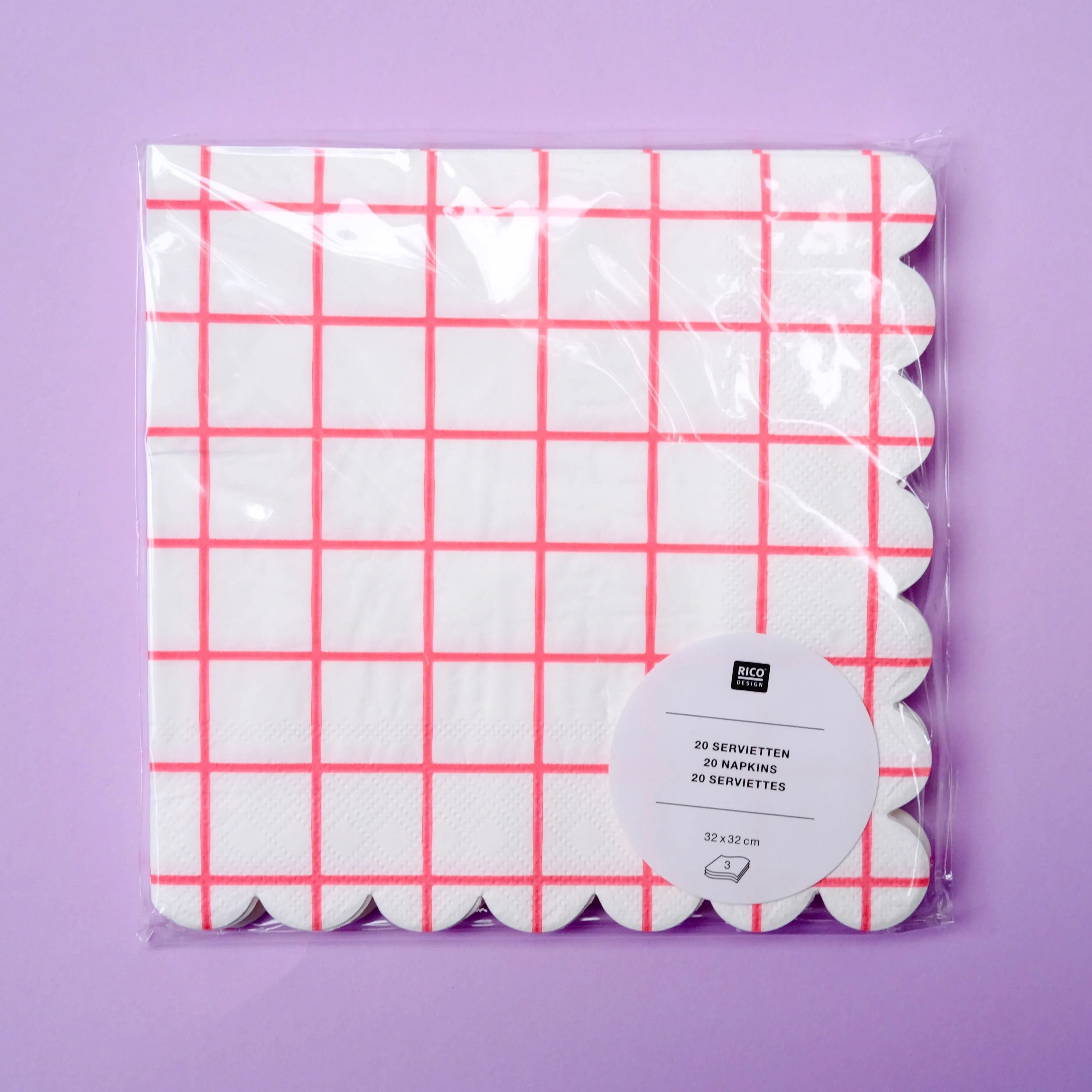 Servietten Grid "Neon Pink"