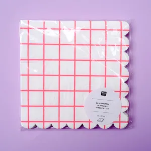 Servietten Grid "Neon Pink"