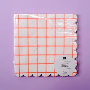 Servietten Grid "Neon Rot"