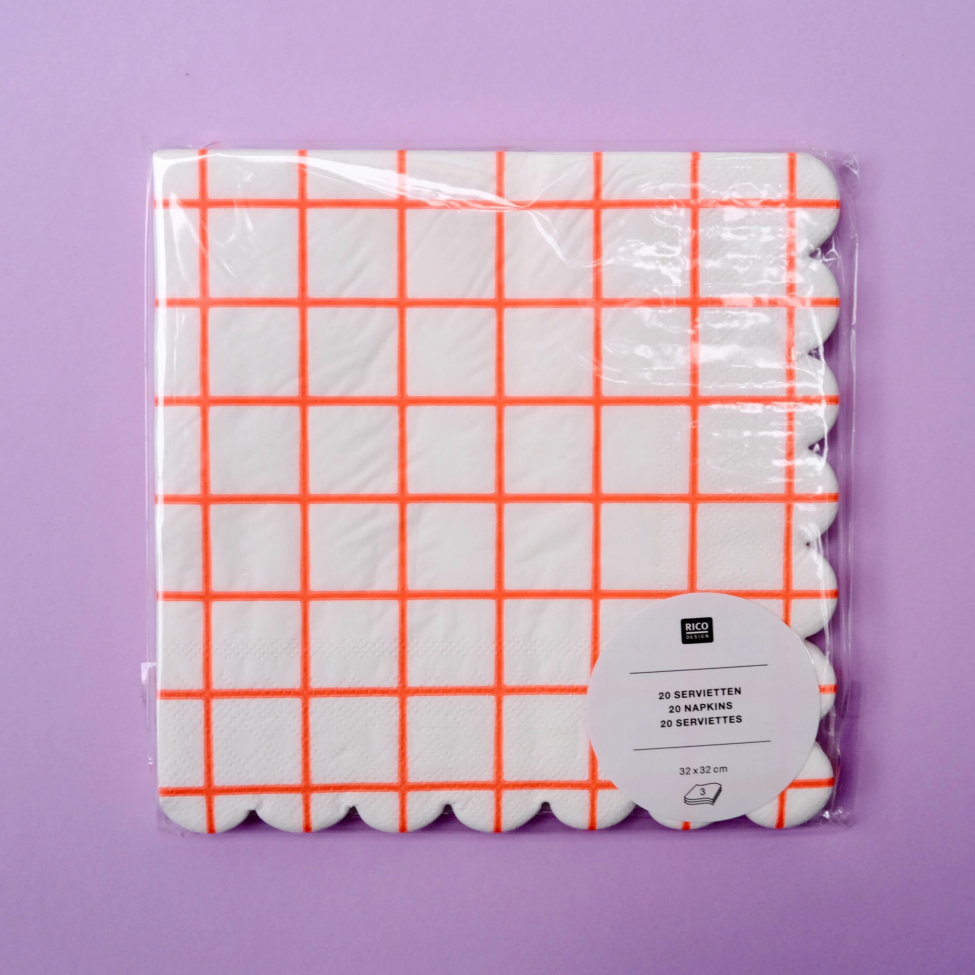 Servietten Grid "Neon Rot"