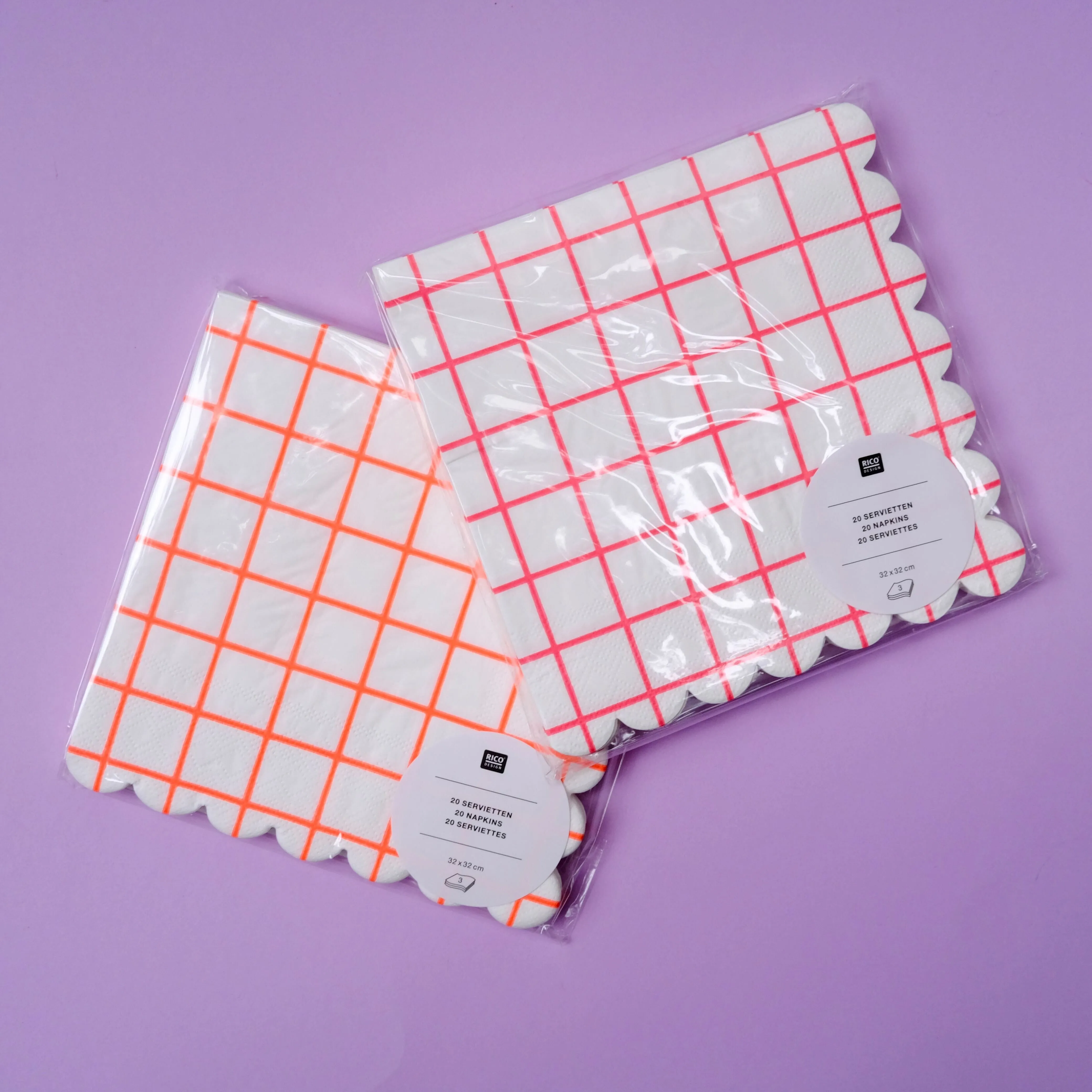 Servietten Grid "Neon Rot"
