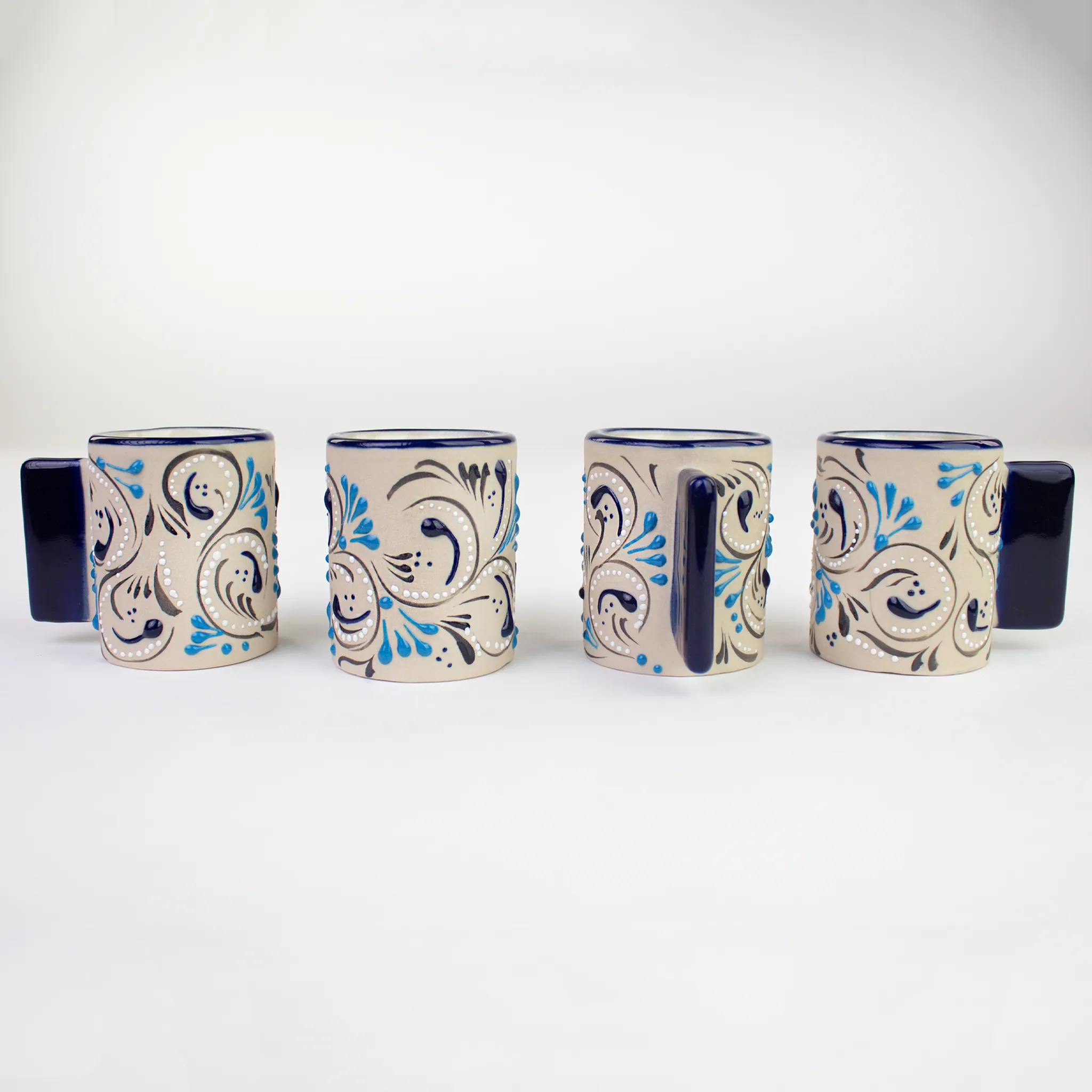 Serving Set Stoneware Decanter and Shooter, Azules Edition.