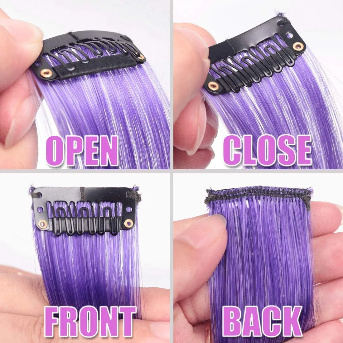 Set of 36 Pieces Party Highlights Hairpieces One Color Each AS PICTURED Clip in Hair Extensions 22'' Straight Hair Extensions Clip ins