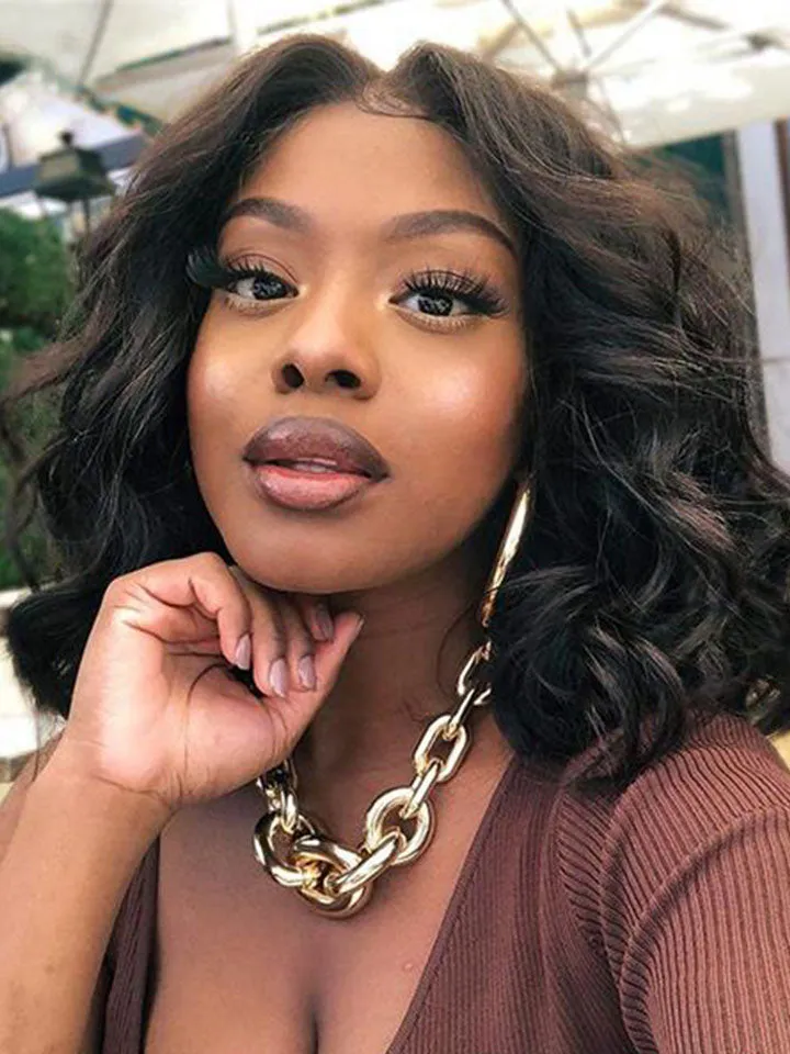 Shoulder Length Short Bob Loose Wave Minimalist 4x4 Lace Closure Wigs