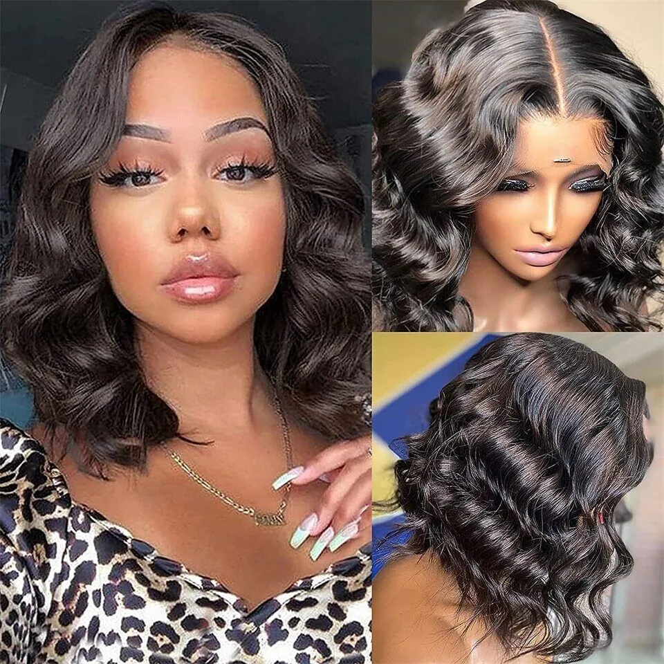 Shoulder Length Short Bob Loose Wave Minimalist 4x4 Lace Closure Wigs