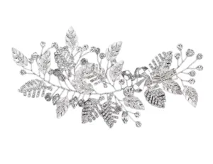 Silver Floral Spray Head Comb