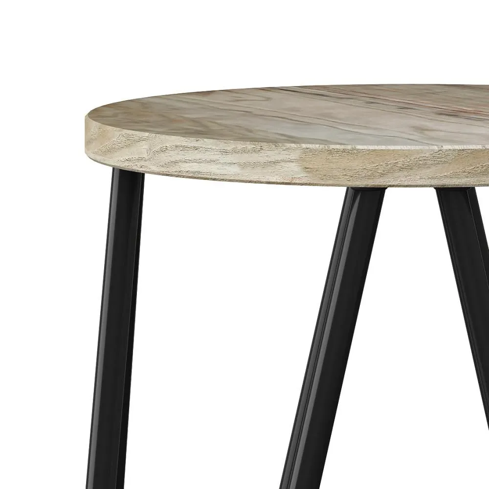 Simeon 26 inch Metal Counter Height Stool with Wood Seat (Set of 2)
