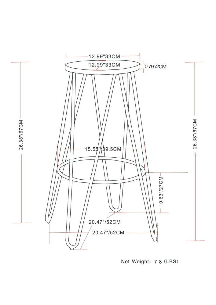 Simeon 26 inch Metal Counter Height Stool with Wood Seat (Set of 2)