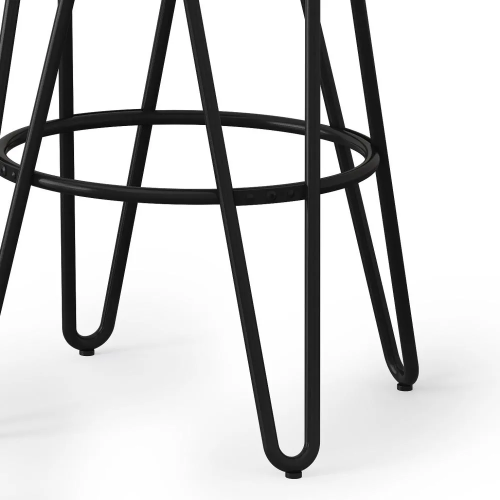 Simeon 26 inch Metal Counter Height Stool with Wood Seat (Set of 2)