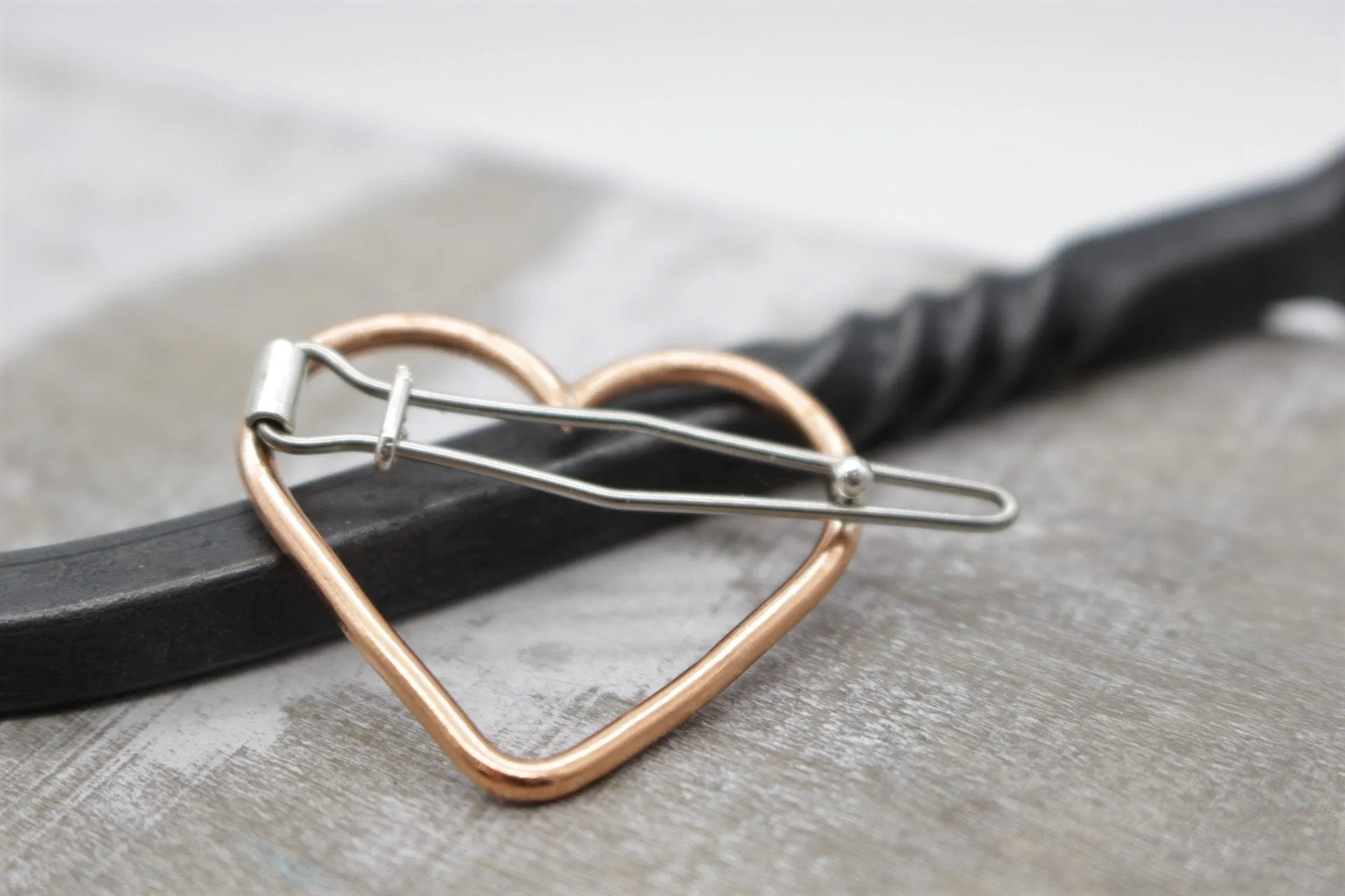 Small Copper heart  Barrette