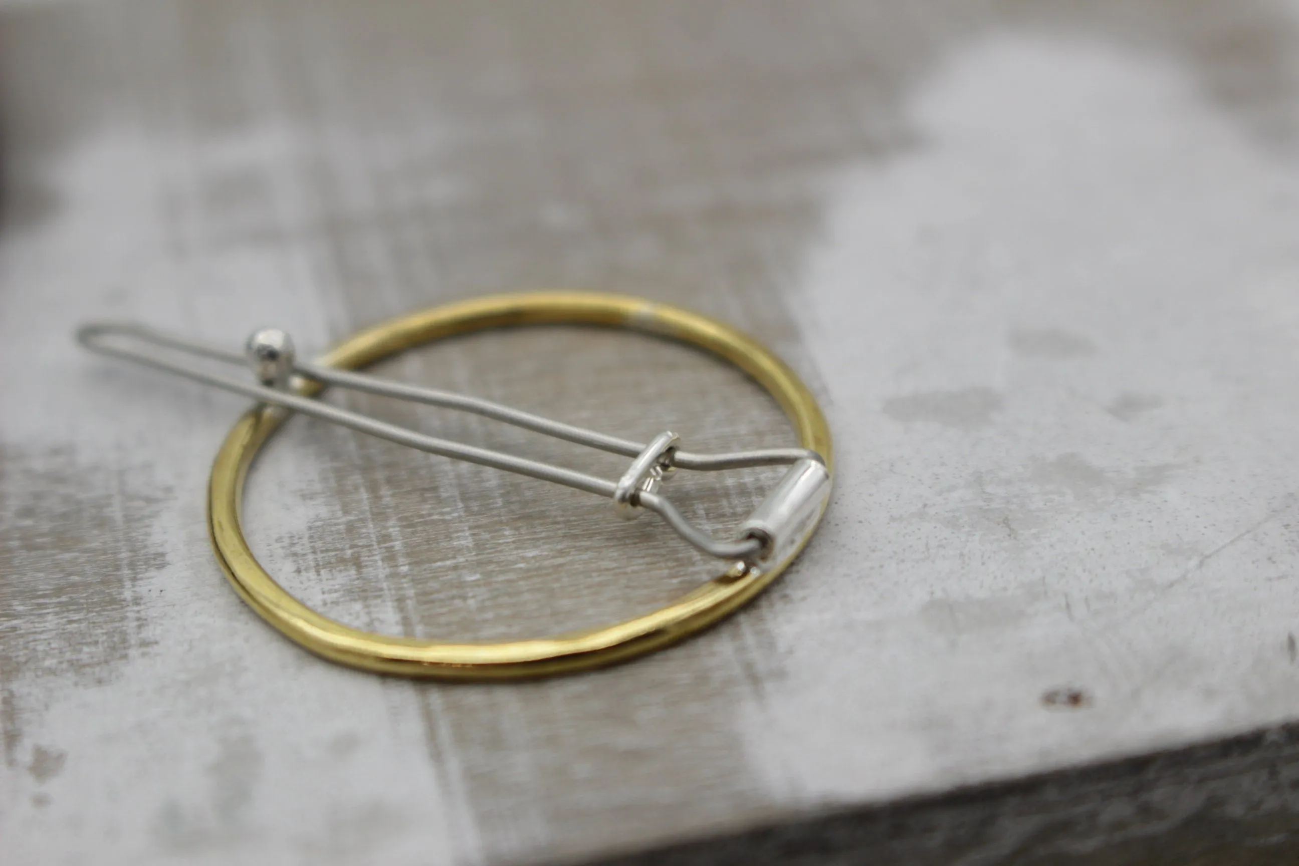 Small Golden brass barrette