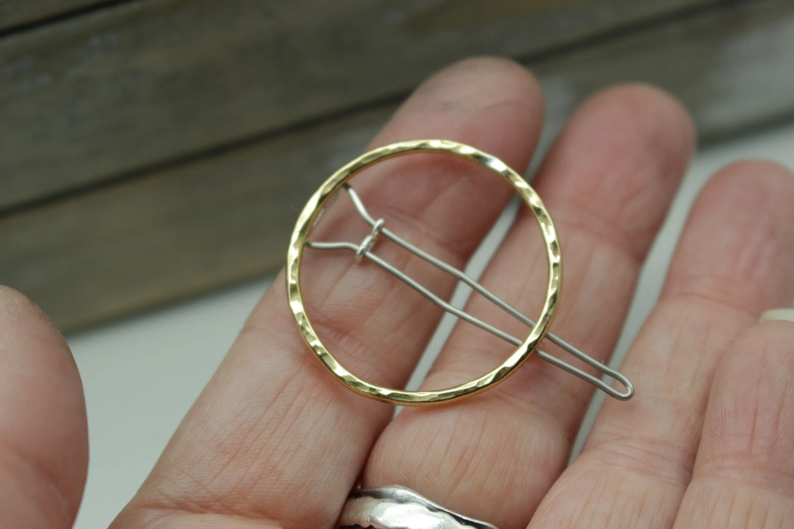 Small Golden brass barrette