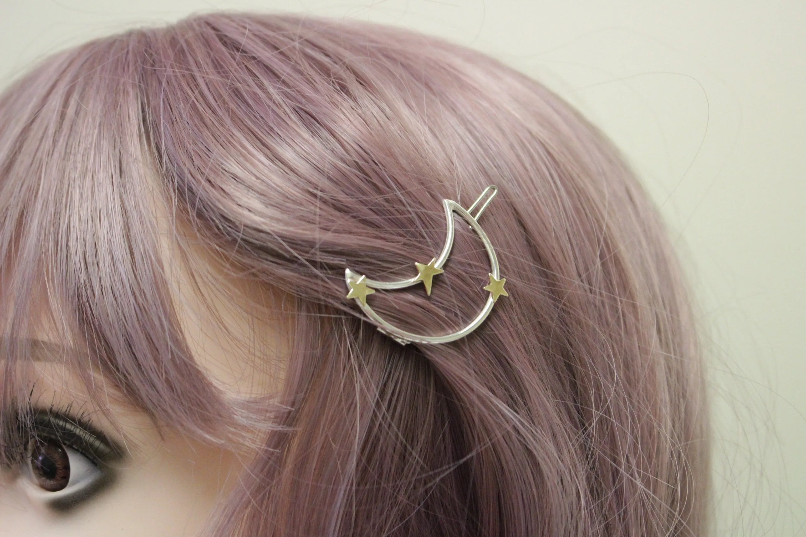 Small Moon and star barrette
