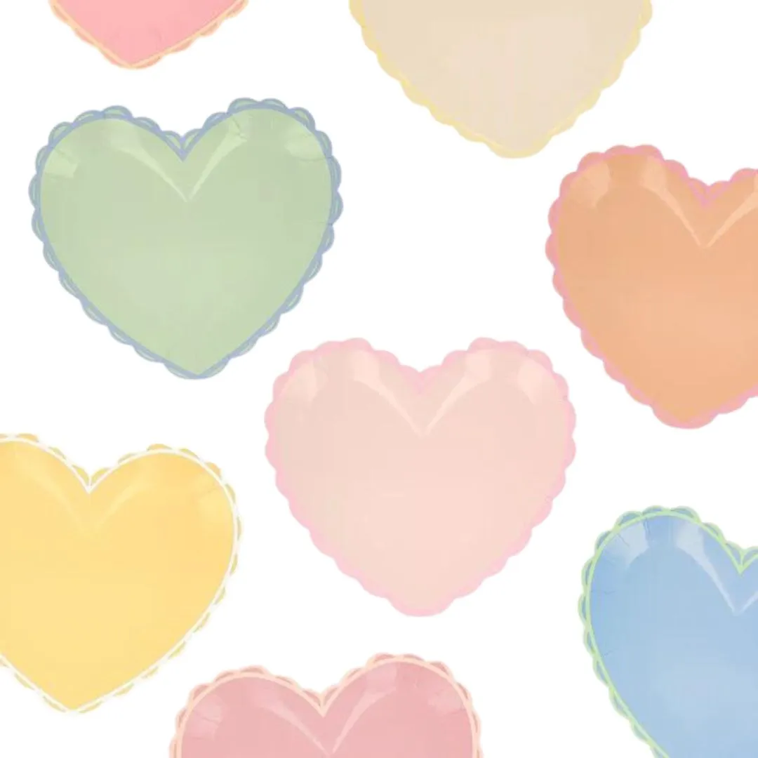 Small Pastel Heart Plates