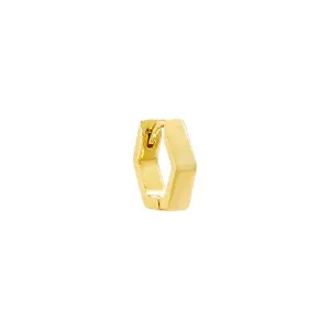 Solid Octagon Huggie Earring