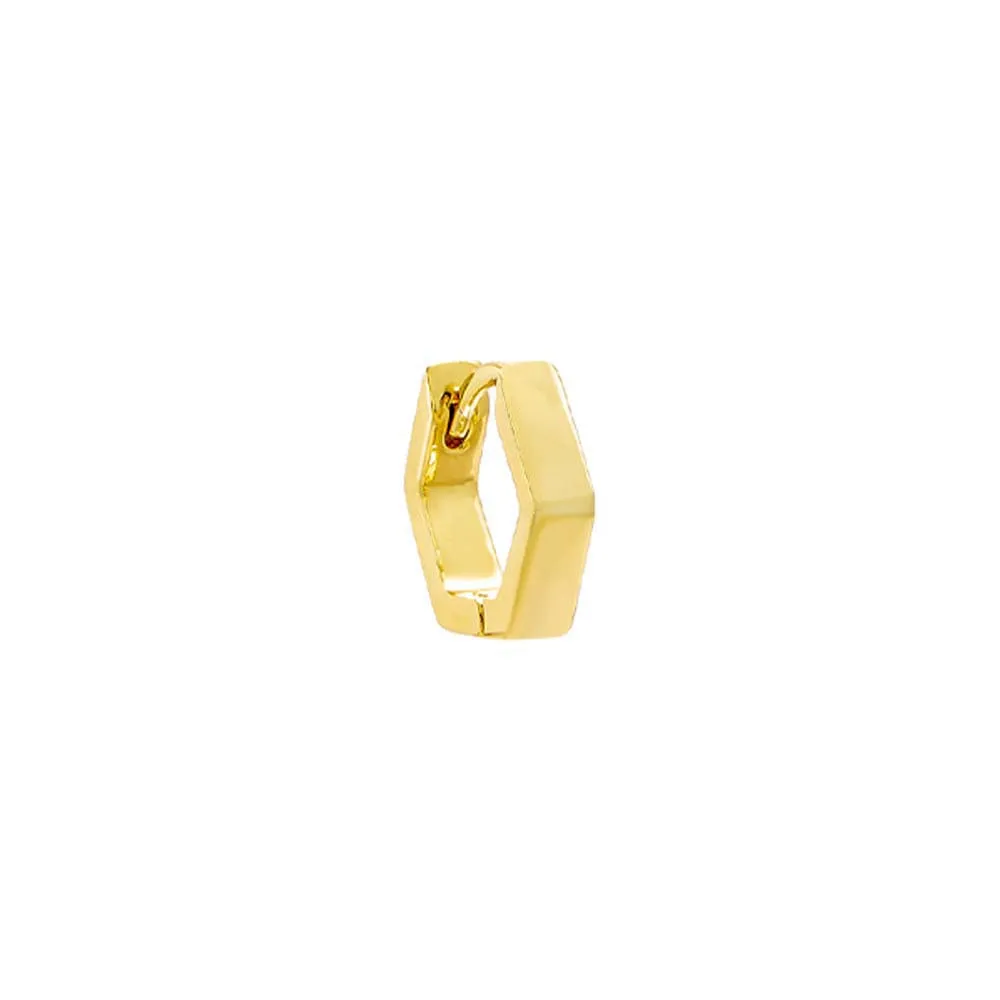 Solid Octagon Huggie Earring