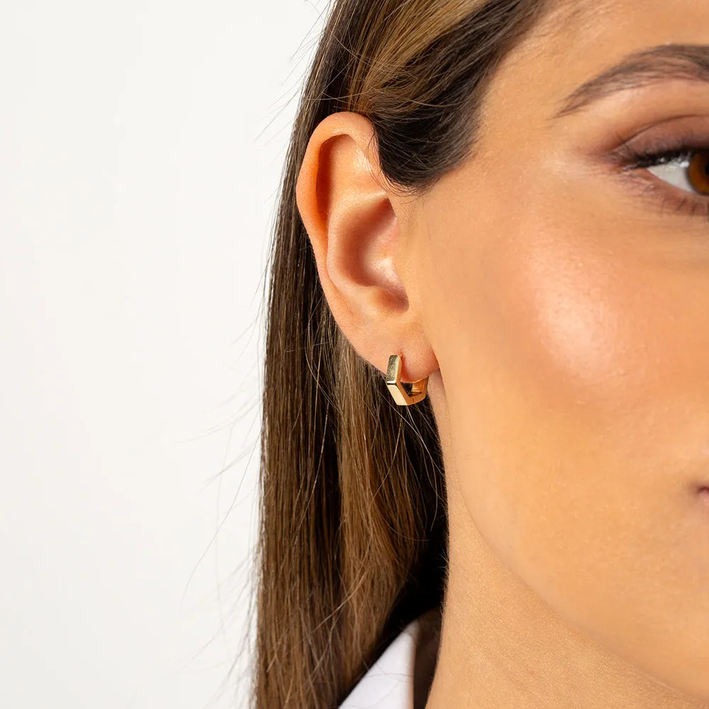 Solid Octagon Huggie Earring