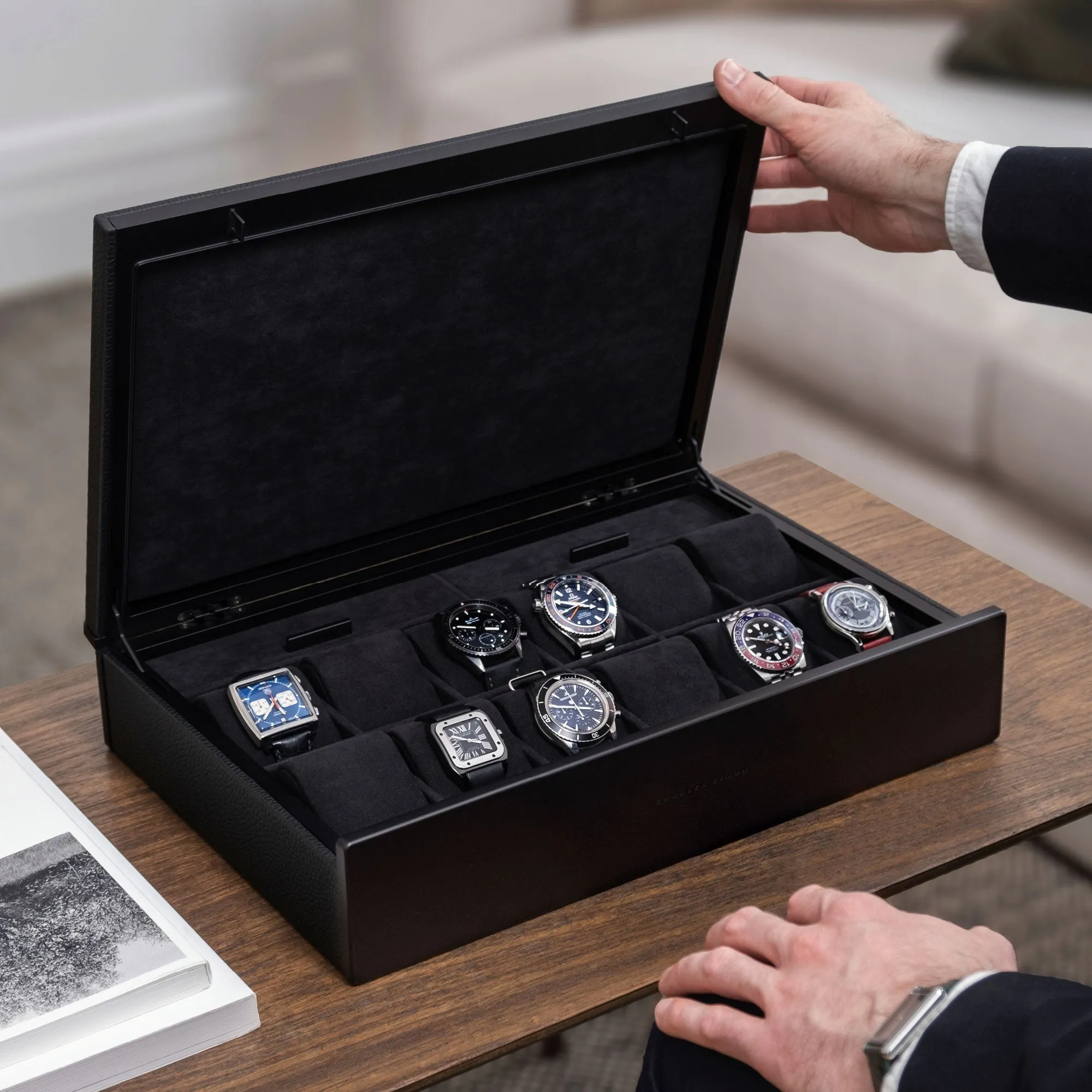 SPENCE 12 WATCH BOX - BLACK / BLACK