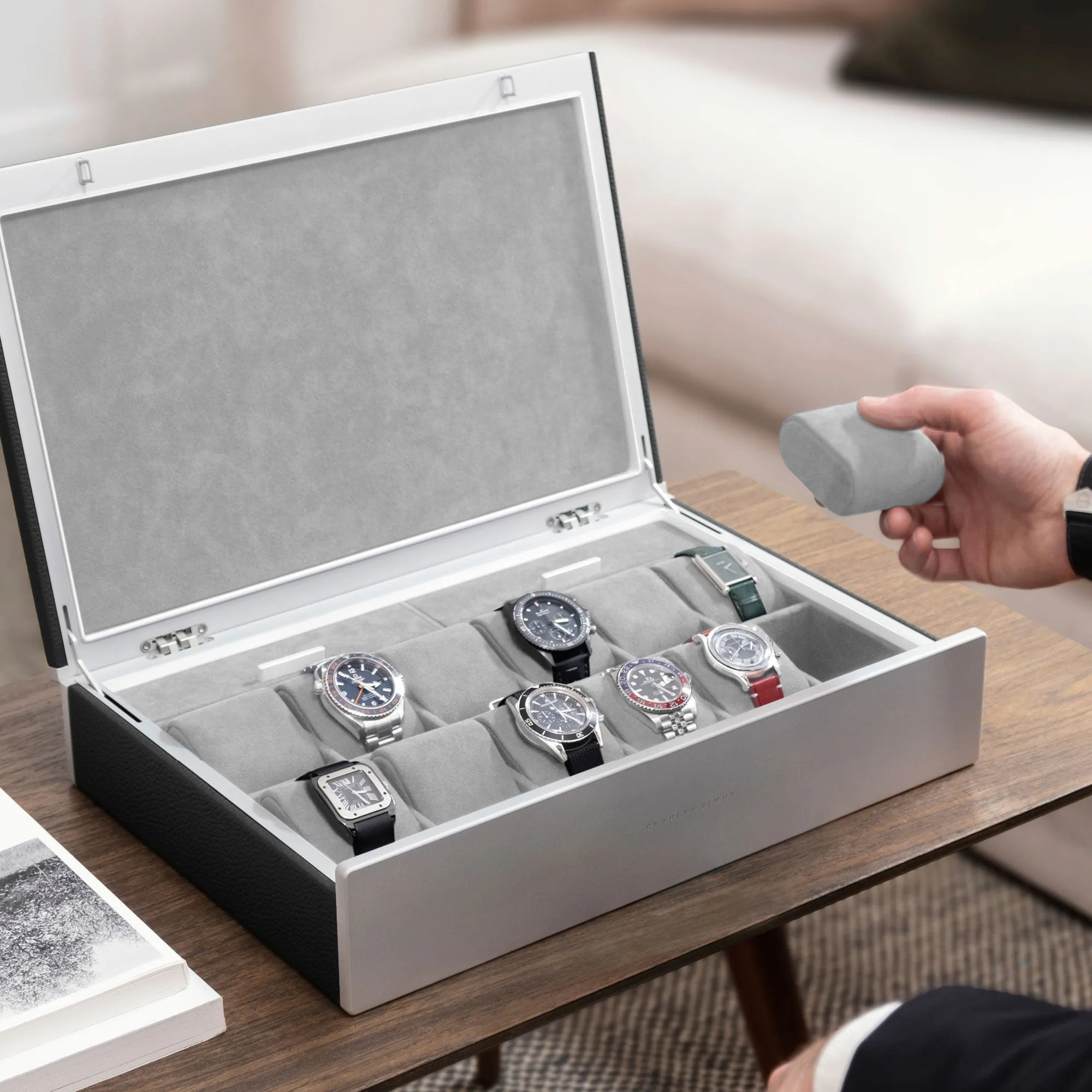 SPENCE 12 WATCH BOX - BLACK / GREY