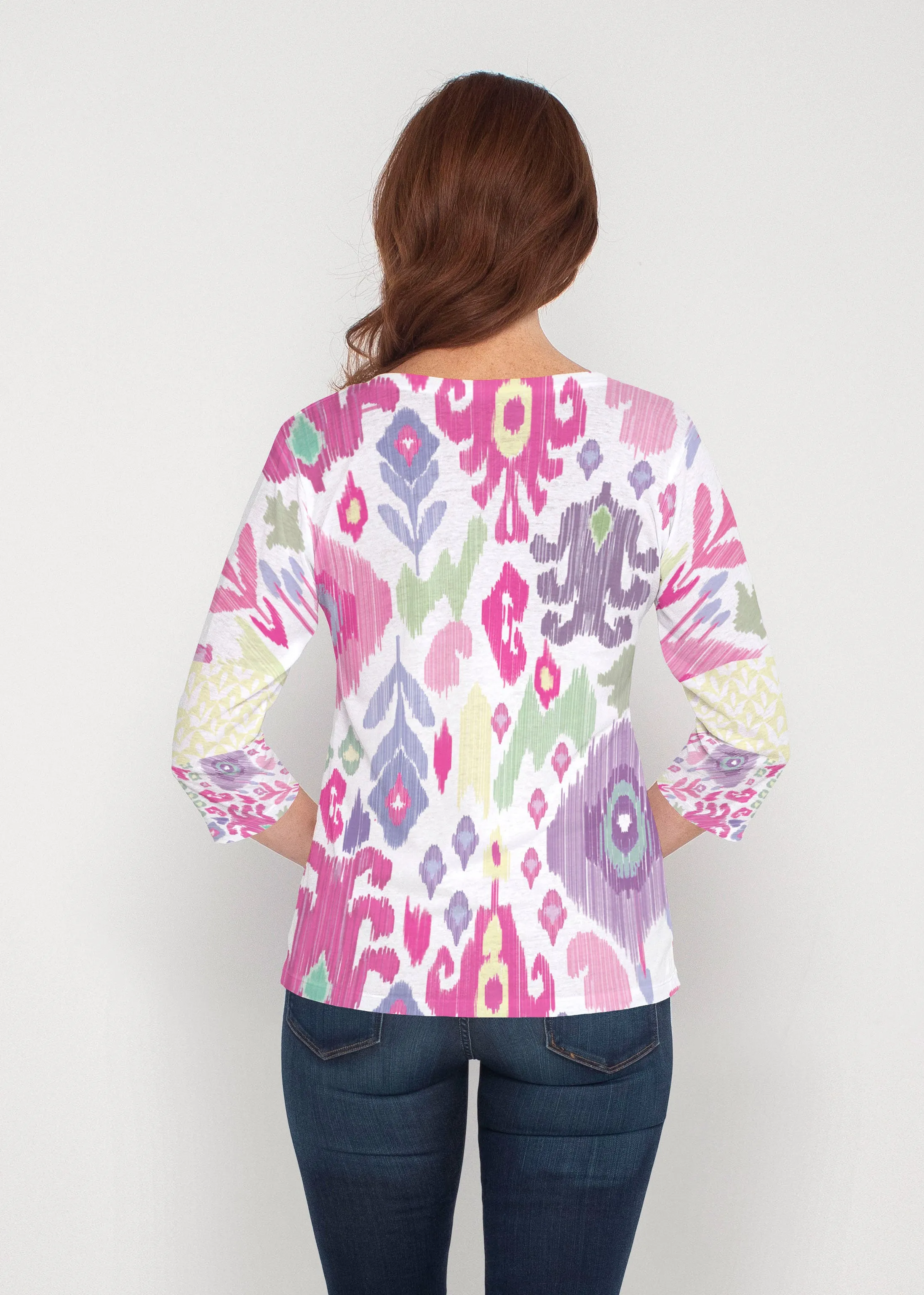Spring Pastel (8155) ~ Signature 3/4 Sleeve V-Neck Top