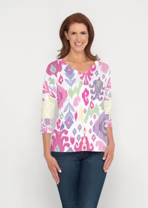 Spring Pastel (8155) ~ Signature 3/4 Sleeve V-Neck Top