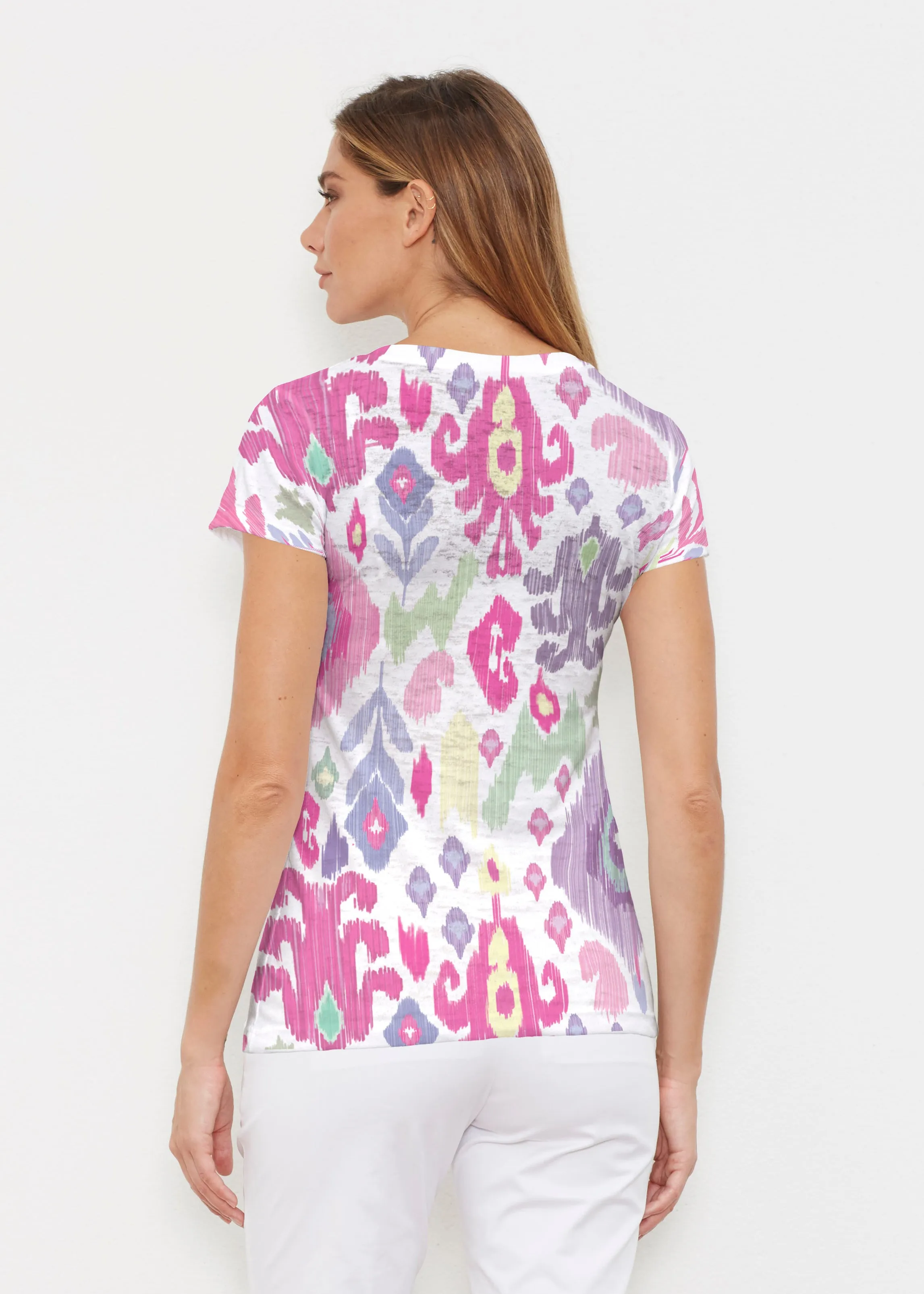 Spring Pastel (8155) ~ Signature Cap Sleeve V-Neck Shirt