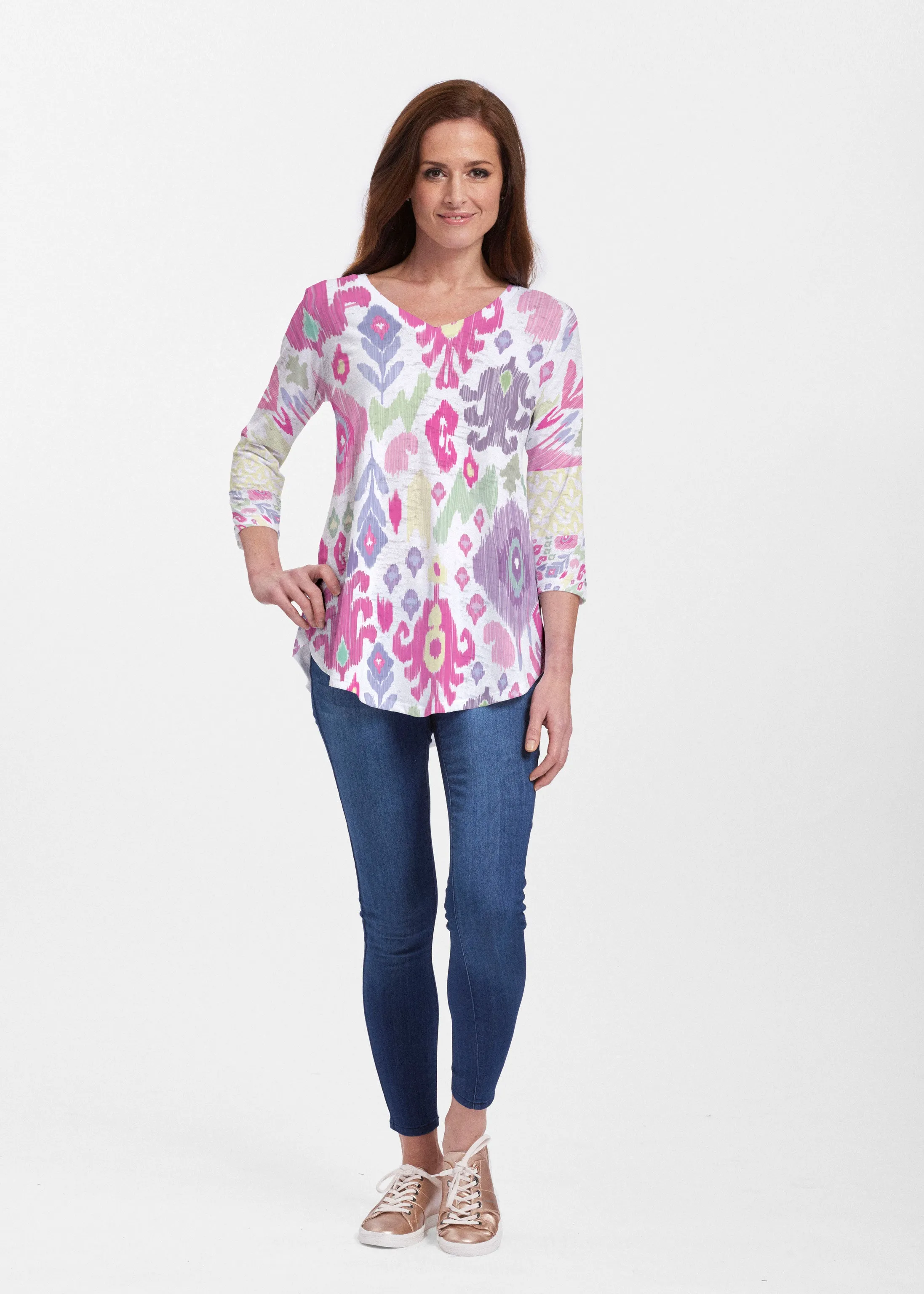 Spring Pastel (8155) ~ V-neck Flowy Tunic