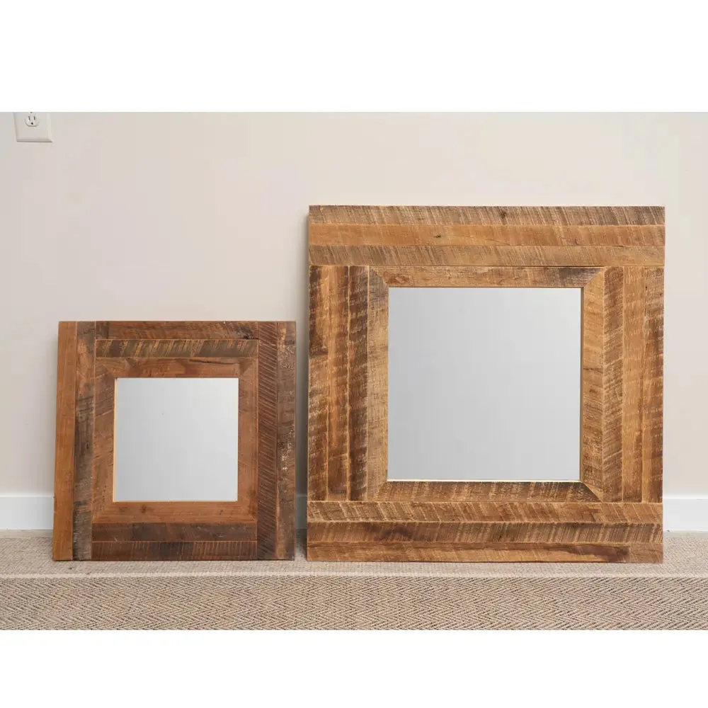 Square Barnwood Framed Mirror