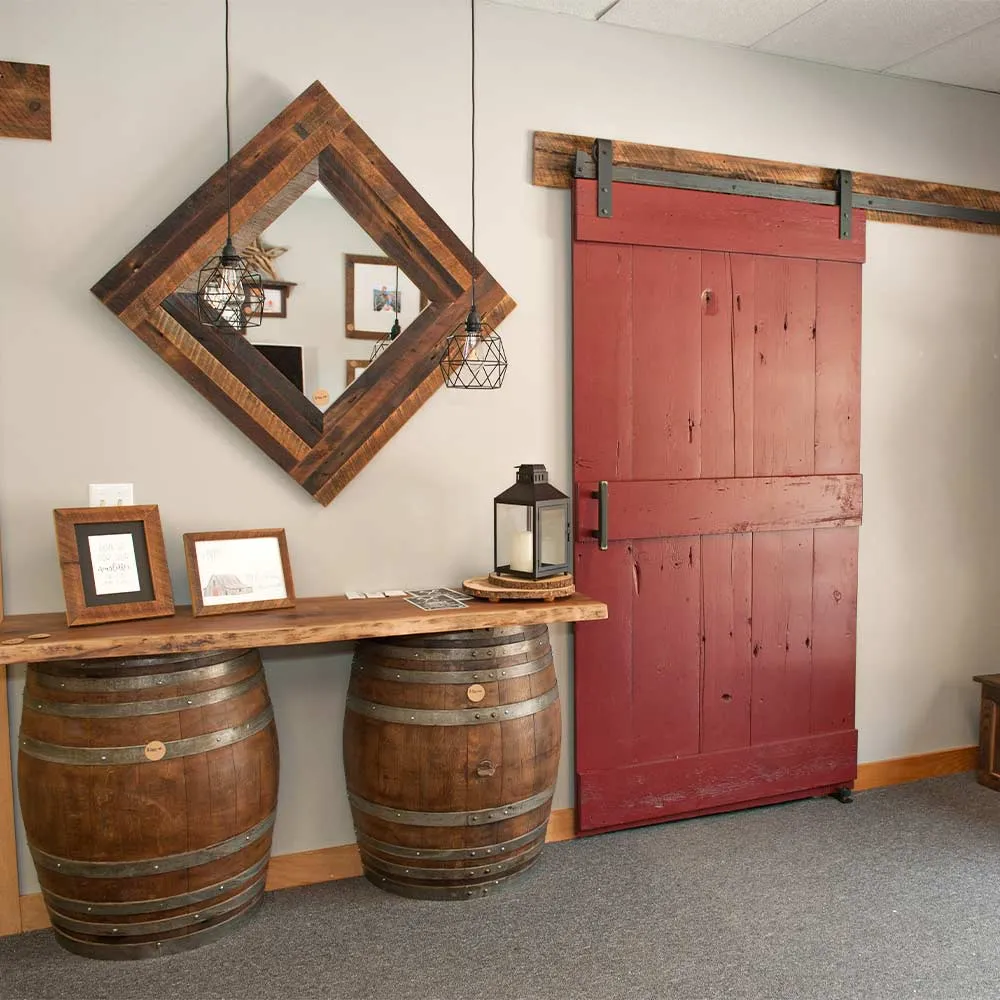 Square Barnwood Framed Mirror