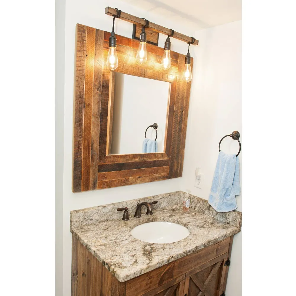 Square Barnwood Framed Mirror