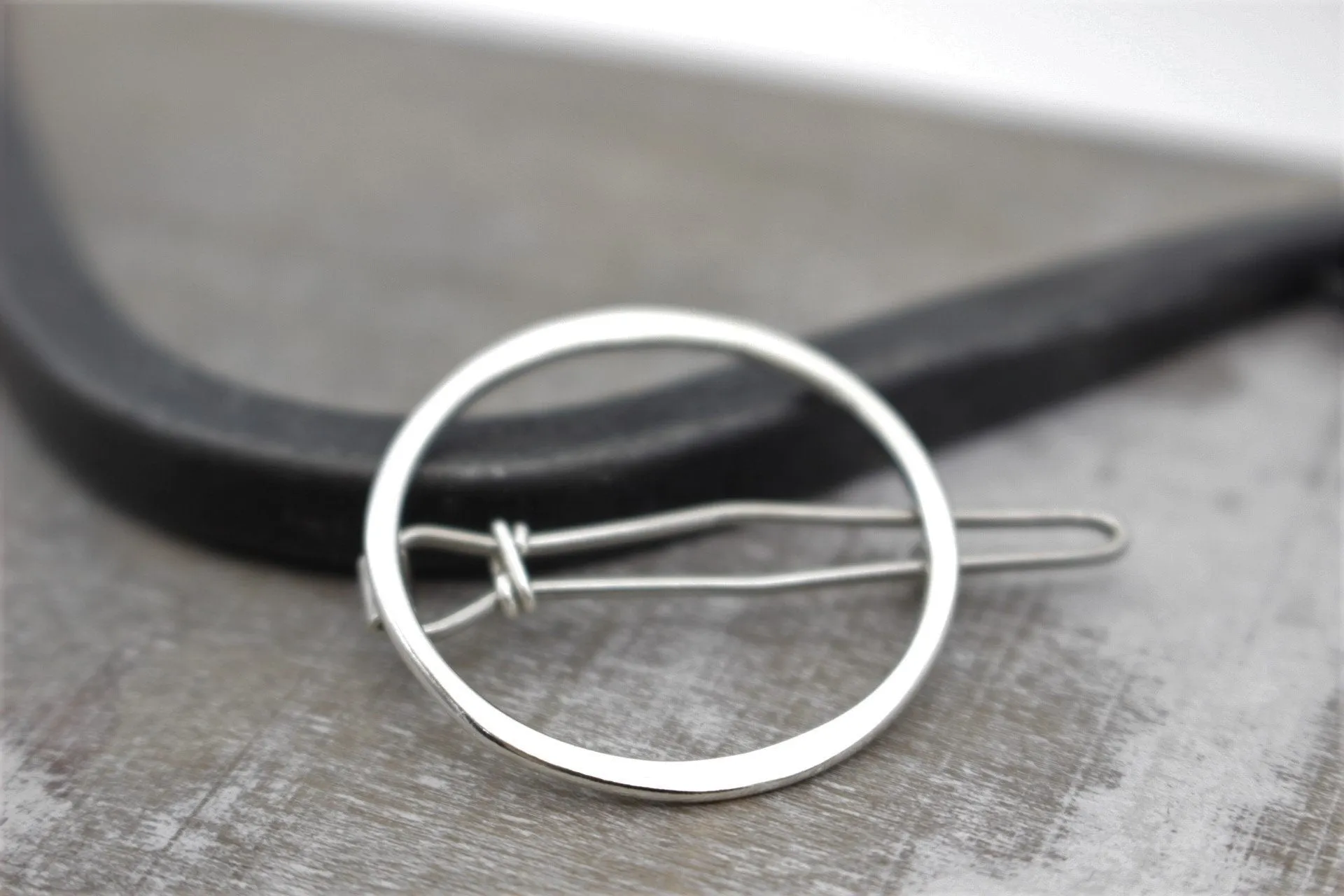 Sterling circle barrette