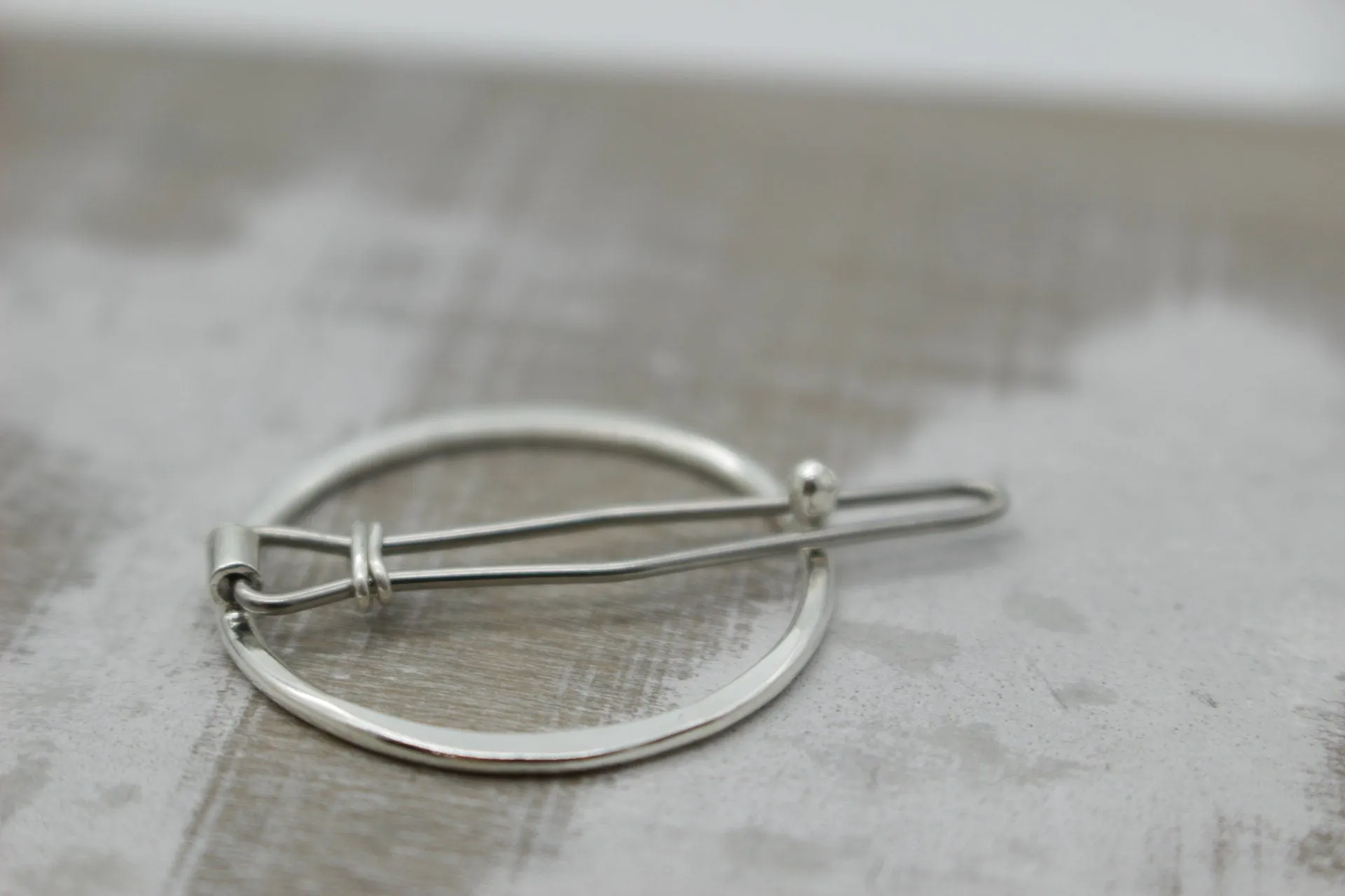 Sterling circle barrette