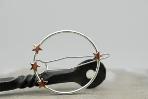 Sterling copper circle barrette