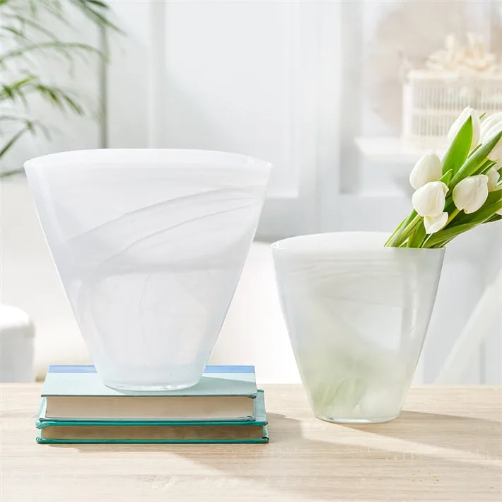 Striations White Flare Vase