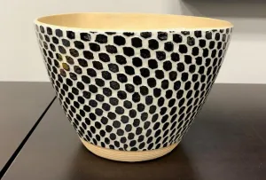 Tall Salad Bowl Dot Black