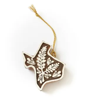 Texas Bluebonnet Ornament - Hand Carved State Flower by Matr Boomie