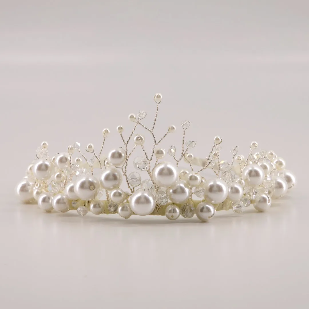 The Cielo Designer Kids Pearl & Crystal Tiara Headband