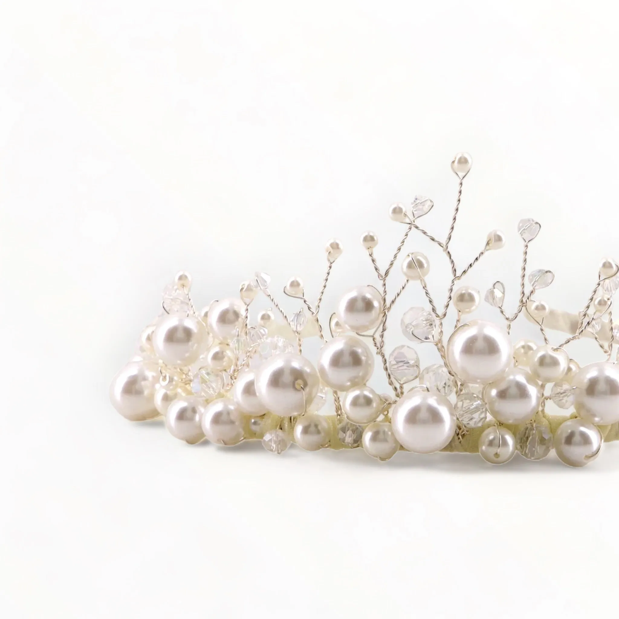 The Cielo Designer Kids Pearl & Crystal Tiara Headband
